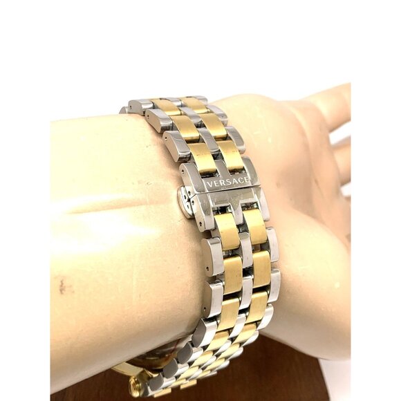 Versace Men's Watch VEJB00622 Swiss Quartz Chronograph Black Dial Two Tone Steel - Picture 11 of 15